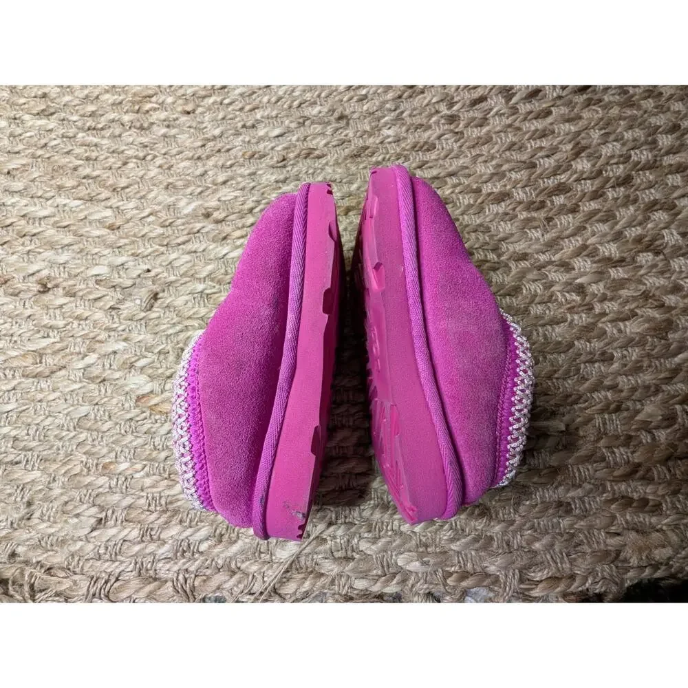 Kids UGG Tasman II Slipper - Pink Bloom Suede Girls Size 8 US Comfort